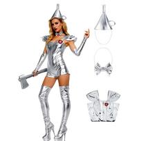 Wizard of Oz Tin Man Costume Halloween Armor Leather Suit Stage Cosplay Outfit XXXL gray