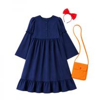 Kiki namų avarinis cos kostiumas mėlyna lėlės apykaklė pūstomis rankovėmis suknelė dvimatis kostiumas cosplay kostiumas One size fits all blue