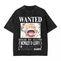 Anime One Piece Luffy Manga Graphic Print T-Shirt Men Women Vintage Washed O-neck Cotton Soft Summer New Tee Streetwear Harajuku Fashion Oversized Top XXXL dramblio kaulas
