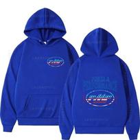 European Size Men's FMF Racing Exhaust AMA Motocross Hoodie S blue