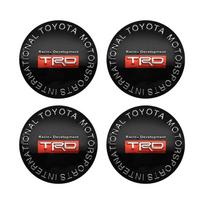 4 vnt. Toyota TRD Corolla Auris Yaris Prius Highlander 60 mm 56 mm Automobilio ratlankio centrinio dangtelio lipdukai Ženkliukas Priedai black