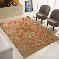 Abstract Watercolor Music Note Area Rug Colorful Treble Clef Musical Art Print Carpet for Music Lovers Living Room Home Decor 40cm x 60cm