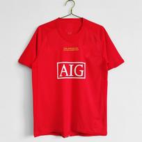 Manchester United 2007-08 UEFA Čempionų lygos finalo retro marškinėliai Cristiano Ronaldo 7 Wayne Rooney 10 Trumpomis rankovėmis Ilgas Medium red