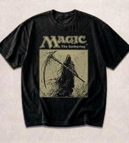 Magic The Gathering Grim Reaper Graphic Tee – Unisex Cotton Shirt M gray