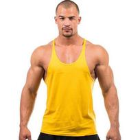 Men Tank Gym Summer Singlet Top Stringer Bodybuilding Muscle Fitness Vest 2XL beige