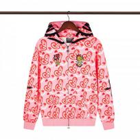 Glo Gang Streetwear Hoodie Mens Oversized Loose Fit Cotton Pullover With Print Design XXL pink