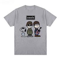 2025 OASIS Grupės Snoopy Retro Europos Ir Amerikos Punk Rock Jaunimo Animacinių Filmų Trumpomis Rankovėmis Marškinėliai Vyrams Ir Moterims S gray