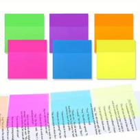 6 Pads Transparent Sticky Note,300 Pcs 3x3in,Suitable For Annotation Books,Page Markers,Index,Aesthetic School Study Supplies blue