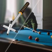 Adjustable Pool Cue Stick Holder for Home Game Room Silver Cross Head black
