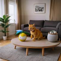 Smart Automatic Rolling Toy Ball with Obstacle Avoidance Self-Playing Pet Toy one size geltona