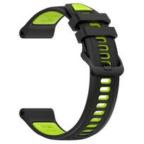 Two-tone sports silicone strap For Garmin Forerunner 965 955 Solar 945 935 745 22mm Watch Band Replacement Wristband Bracelet 22mm black