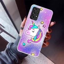 Rožinio vienaragio su vaivorykšte dėklas telefonui Samsung Galaxy A17 A16 A15 A14 A13 A57 A56 A55 A54 A53 A37 A36 A35 A34 A33 A26 A25 A24 A23 G Samsung A56 gray