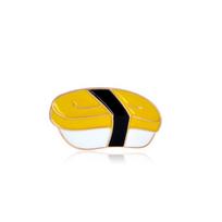Creative Cartoon Seaweed Rice Sushi Bento Brooch - Drip Glaze Accessories yellow