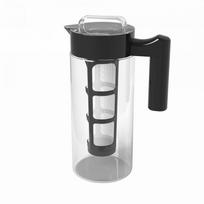 Extra Large Borosilicate Glass Cold Brew Pitcher and Coffee/Tea Pot for Refrigerator black
