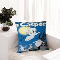 Casper T-The F-Friendly G-Ghost Pillow Cover For Bedroom Room And Living Room Sofa Decorative Cushion Cover Peach skin 18*18(CM)-1Pcs blue