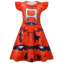 26294 Kids Girls Five Nights at Freddy's Cartoon Ruffle Sleeveless Dress 150 raudona