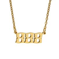Angel Number Necklace 111-999 Old English Meaning Number Necklace 60CM beige