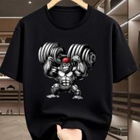 Gorilla Unisexs Cotton TShirt Gym Bodybuilding Athletic Cool Casual 4XL black
