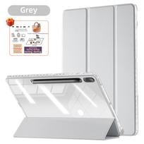 For Samsung Galaxy Tab Tab S10/S9 Plus 12.4 for Tab S6 Lite 10.4 S7 S8 11 S7 FE S7/S8 Plus 12.4 A9/A11 8.7 A9Plus/A11Plus Cover (Grey,S9 S10 Plus 12.4in) pilka