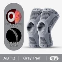 2PC Orthopedic Knee Pad Knee Brace Support Joint Pain Relif Patella Protector Adjustable Sport Kneepad Guard Meniscus Ligament XL gray