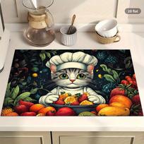 1Pcs Rubber Drying Mat With Pop Style Cat Wearing For Coffee Shop Restaurant Kitchen Carpet Tableware Durable Diatom Mud Table 30*40cm gray