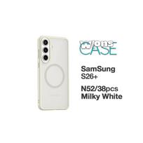 For Samsung Galaxy S26 FE Case Magnetic Matte Frosted Baby Skin Anti-Fingerprint Anti-Fall Raised Camera Lens Lips Cover Pc + tpu white