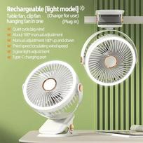 Xiaomi Camping Fan Rechargeable Desktop Portable Air Circulator Wireless Ceiling Electric Fan With LED Light Clip-on Home Fan 8000mAh balta