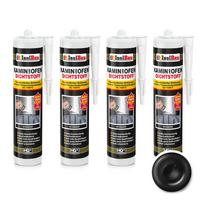 IsolBau Fireplace Silicone 1500°C Chimney Stove Sealant 4 x 300ml