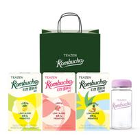 TEAZEN Kombucha 3 Tea Bags ypes Se Tea Bags 30Sticks+Eco bottle black