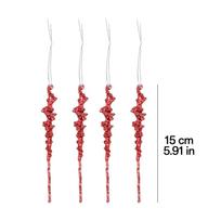 Glitter Christmas Icicle Ornaments Multicolor Xmas Tree Hanging Pendants for Home Party Holiday New Year Indoor Decor Supplies  4pcs(1pack) brown