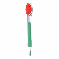 Cute Silicone Tip Fruit Shape Food Tong Stainless Steel Heat Resistant Salad Serving Tong Cartoon Hanging Bread Clip Hotel žalia