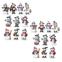 Wooden Snowman Ornaments for Christmas Tree Wood Slice Watercolor 10/20/30Pcs Ornaments Hanging Decor Xmas Decorations with Lanyards Ornament Home 20PCS