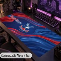 Custom Text Big Mousepad, Extended Desk Pad For Laptop Work GameCrystal Palace 30cmx60cm blue