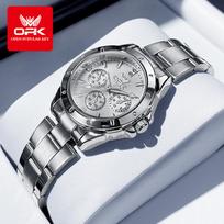 OPK 6001 Wristwatch for Women Fashion Trends Stainless steel Strap Waterproof Full Gold Watches gray