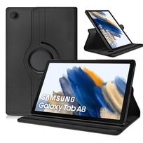 Odinis dėklas, skirtas Samsung Galaxy Tab S9 S7 S8 Plus A8 10,5 colio 2021 S6 Lite itin plonas PU odinis dangtelis Sleep Wake Function 360 besisukantis stovo dėklas tab s7 juoda