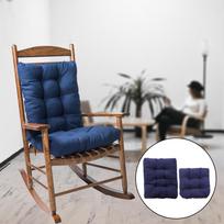 Pad Seat Cushion Non-Skid Backing Durable Fabric Comfort Reduces Pressure Rocking Set mėlyna