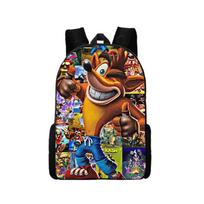 Crash Bandicoot Anime Animacinis Animacinis Aplinkinis Vaikų Kuprinė Mokyklai Pradinių ir Vidurinių Mokyklų Mokinių Kuprinė Didelės Talpos black