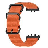 Nylon Loop Strap for Samsung Galaxy Fit 3 Adjustable Elastic Bracelet Watchband for Samsung Galaxy Fit3 Canvas Band Accessories For Galaxy Fit3 orange