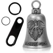 Guardian Bell Motorcycle For Bikers, Guardian Angel Gremlin Bells With 2 Key Chain Ring For Luck Riding, Motorcycle Rider Accessories black