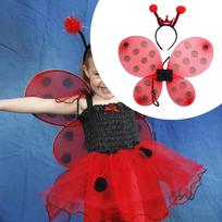 Ladybug Wing Costume Set for Masquerade Halloween Carnival Birthday Festival black