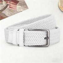 Unisex didelio elastingumo odinis diržas be skylučių kelnėms 110cm (Around 120-140 lbs) white