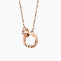 Mobius Ring Necklace Girls Light Luxury Niche Collarbone Chain Year To Give Girlfriend Gift Premium Durable Quality beige