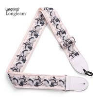 Langting Personalized Electric & Acoustic Guitar Strap - Musical Instrument Accessory Universal Guitar Model white