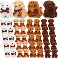 4-24pcs Miniature Plush Dogs Mini Stuffed Dog Bulk Plush Toy Adopt a Dog Party Favors Stuffed Animal Puppy for Gift Idea Bag Fillers 4pcs beige