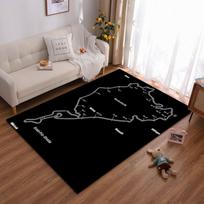 Auksinis Nürburgringo trasos kontūro kilimas Tinka naudoti kaip neslystantis žaidimų kilimėlis svetainės ir miegamojo sofoms 60x90cm( 23x35in ) white