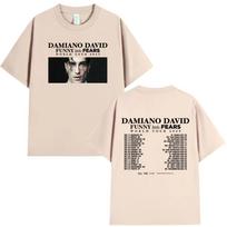 Singer Damiano David Funny Little Fears Album Tour 2025 Graphic T Shirts Unisex Women Cotton Tees Hiphop Oneck T Shirt Streetwear L black