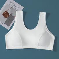 Medvilninė liemenėlė-liemenė vidutinio amžiaus ir vyresnio amžiaus moterims: Lengvi vasariniai apatiniai marškinėliai 4XL (Elastic Underbust 90-106 cm) balta