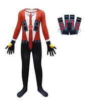 Kids Toilet Skibidi Tv Man Cosplay Jumpsuit Tight Halloween Party Game Play Role Fit Height 110cm/43.3in raudona