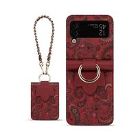 Skirta Samsung Galaxy Z Flip 8 Flip 7 dėklas Z Flip 7FE 6 5 4 3 Sulenkomas ekranas Premium oda Premium Elegantiškas Madingas telefono dėklas For Galaxy Z Flip 7 raudona
