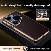 Premium Genuine Leather Case Cover For Huawei Pura 90 Pro Max/Pura 80 Pro Plus Ultra/Pura 70 Pro Plus Ultra/P60 Pro Art/P50 Pro Genuine Leather&Choose Phone Model&HUAWEI Pura 90 gray